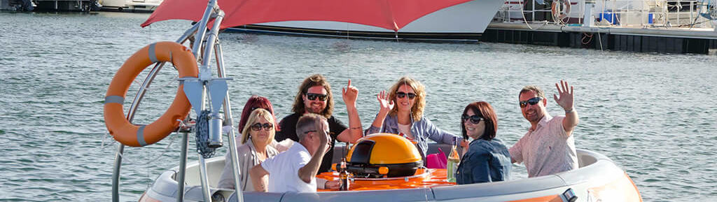 People Eating and Drinking on Eco BBQ Boats Mandurah