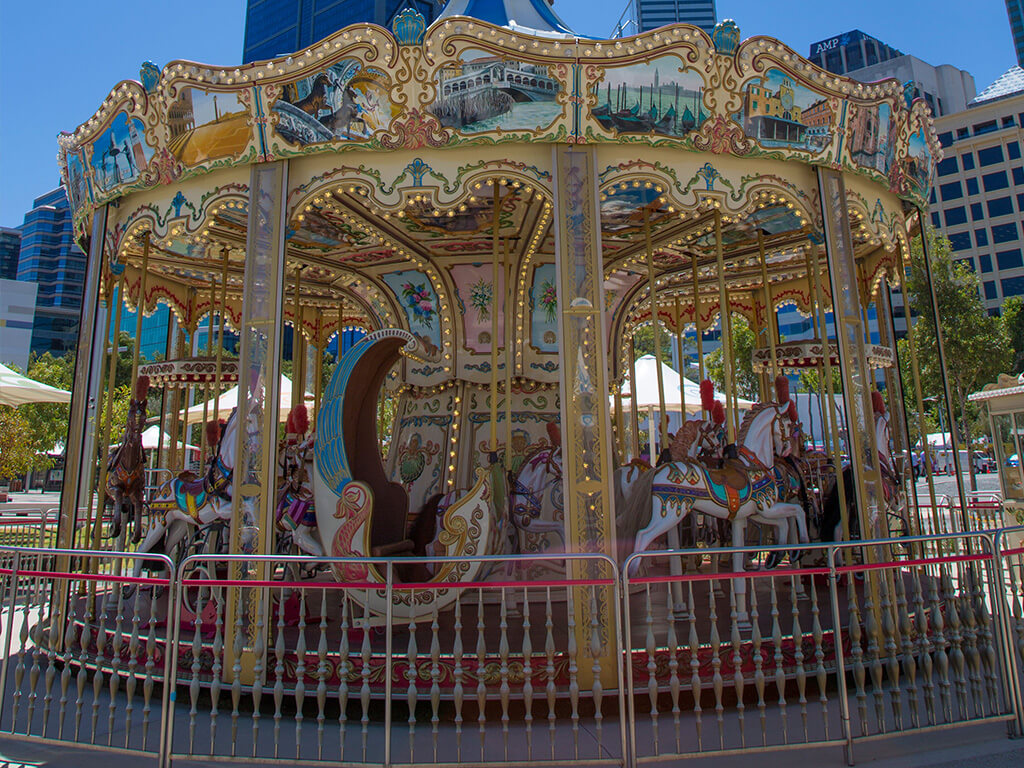Elizabeth quay carousel hello perth